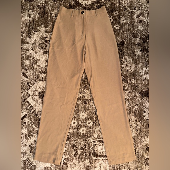 Khaki Straight Leg Dress Pants - Size Medium - Picture 2 of 7